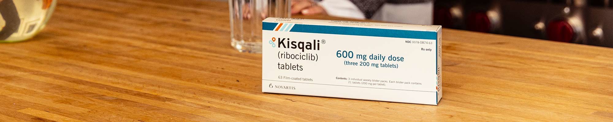 A box of KISQALI atop a table.